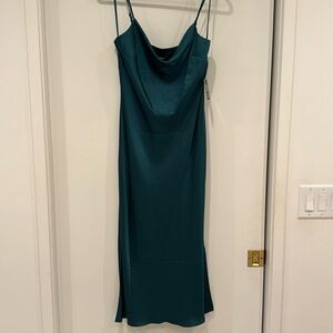 NWT Emerald Green satin/silk dress